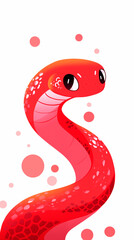 Fototapeta premium Hand drawn cartoon cute snake illustration 