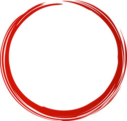 Red circle line brush. Grunge empty