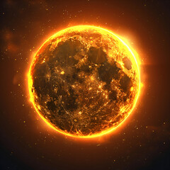 Solar eclipse vector total sun background. Moon eclipse glow in space. Solar planet circle.  generative ai 