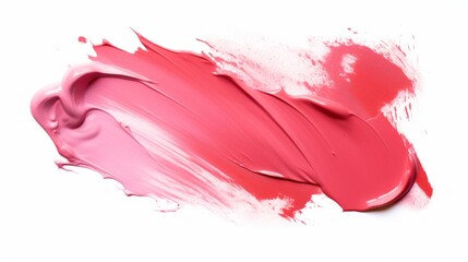A pink and red brush stroke on a white background
