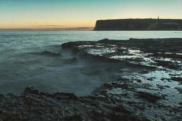 Tranquil scene of a body of water, White cliff bay, Isle of Wight - obrazy, fototapety, plakaty