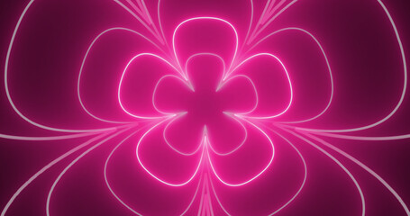 Seamless infinite generating creative stage background of simple flower design. Glowing Oscar ceremony award show floral design. Surreal heartbeat ornamental meditation yoga bg. Stock Illustration.