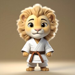 Lion Karate fighter Cartoon