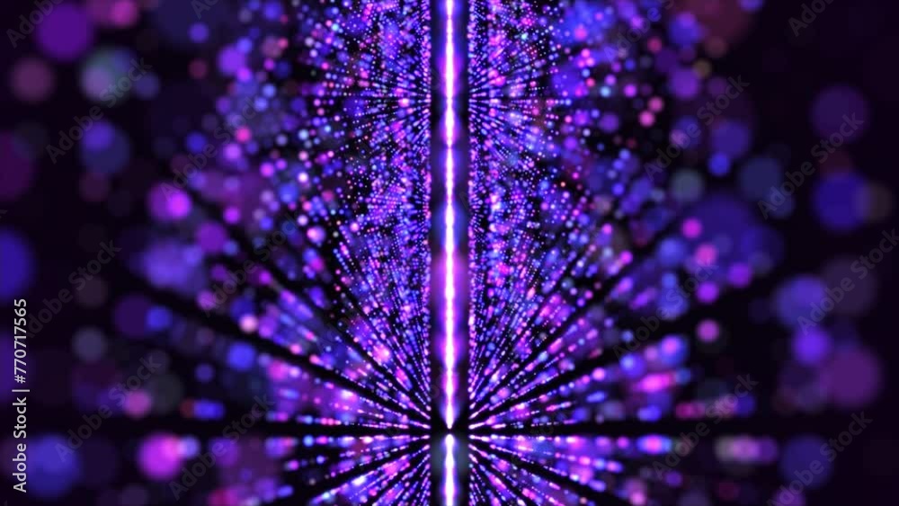 Wall mural gorgeous multicolored futuristic light rays shining and reflecting in the space. abstract technology