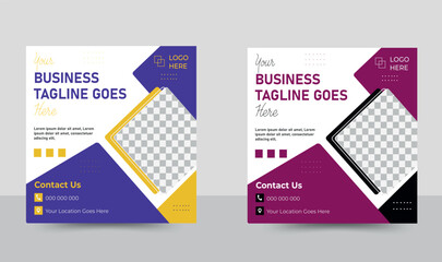 Digital business marketing banner for social media post template green & black
