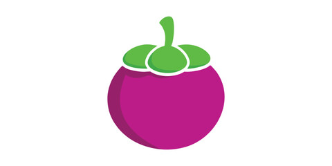 Mangosteen Fruit Vector Template Design