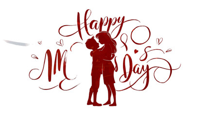 Mothers Day design with typography. Mothers Day greeting on transparent background