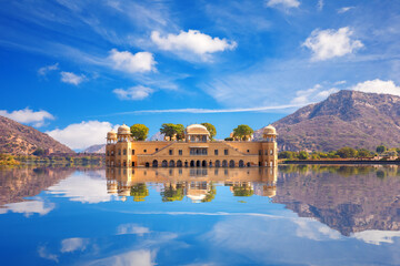 Jal Mahal, water palace in the Man Sagar Lake, Amer, Jaipur, Rajasthan, India