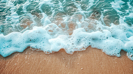 Foamy sea wave on sand