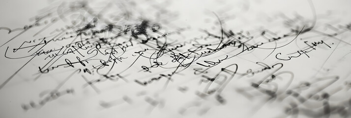 Cutting Through the Chaos - An Exploration of Illegible Handwriting and the Stories They Could Tell - obrazy, fototapety, plakaty