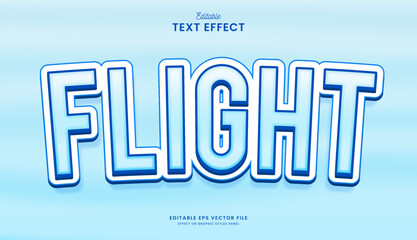 decorative editable blue flight text effect vector design