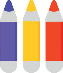 multi color crayons, icon colored shapes