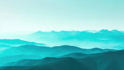 Ingelijste posters Turquoise Skies and Enchanted Peaks: A Fairytale Mountain Landscape © Solo Leveling