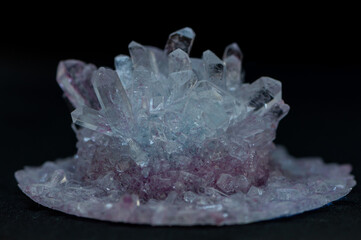 Close-up of a homemade crystal from salts
