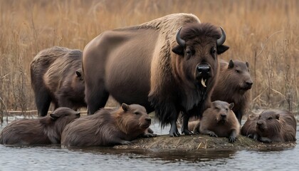 a-buffalo-with-a-group-of-beavers-upscaled_5
