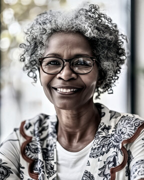 Radiant senior woman smiling with glasses
