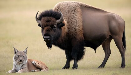 a-buffalo-with-a-lone-lynx- 2