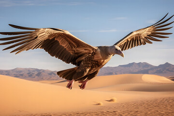 Soaring Vulture in Desert Skies
