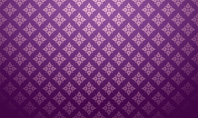 Luxury Thai pattern purple background vector illustration. Lai Thai element pattern. Dark purple theme - obrazy, fototapety, plakaty