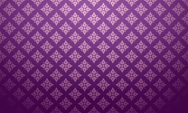 Luxury Thai pattern purple background vector illustration. Lai Thai element pattern. Dark purple theme