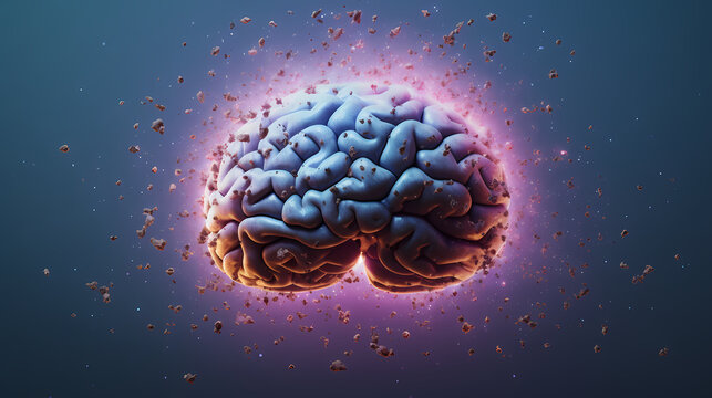 Artificial Intelligence technology with exploding brain