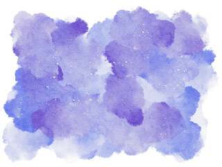 Abstract watercolor hand painting on textured paper with a blend of purple and blue hues, evoking a sense of calm and creativity.