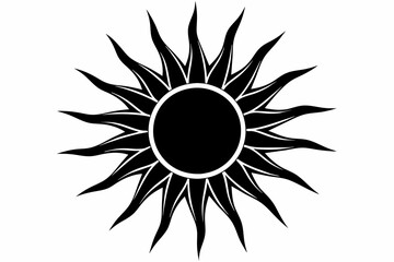 Simple sun silhouette black vector illustration