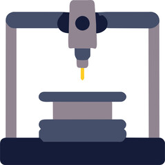 3d printer, icon colored shapes