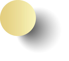 Gold paper circle and shadow. Element for design