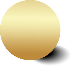 Gold paper circle and shadow. Element for design