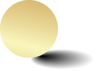Gold paper circle and shadow. Element for design