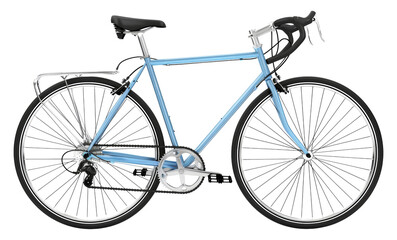 Blue road bicycle png on transparent background
