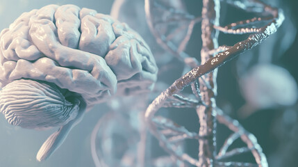 Cérebro e seu DNA, Genética - Papel de parede  - obrazy, fototapety, plakaty