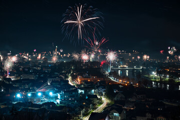fireworks over the city