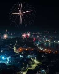 fireworks over the city