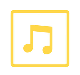 シンプルな黄色の音符マーク	
