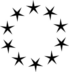 Star round decorative border frames. Design element, ornament