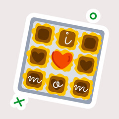 Grab this flat sticker of i love mom chocolates 