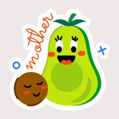 Check our flat sticker of a cute avocado 