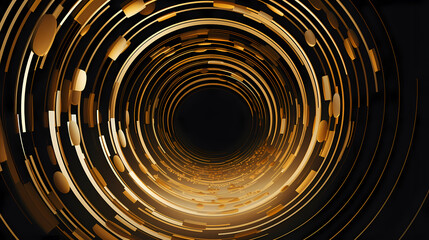 Golden abstract circles background