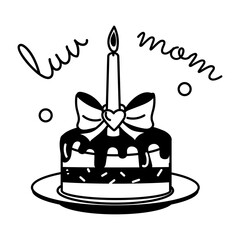 Ready to use glyph sticker of mom cake 