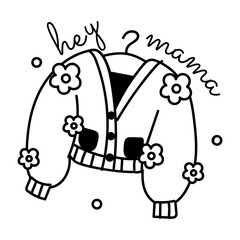 Editable glyph sticker of sweater hanger 