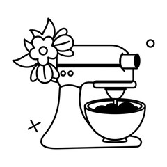 Ready to use glyph sticker of an electric mixer 