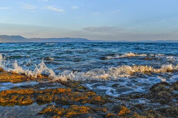 beautiful sea in Rabac, Croatia