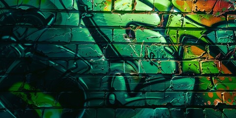 Abstract background, urban, graffiti, neon green background 