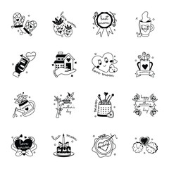 Collection of Mother Love Glyph Stickers 

