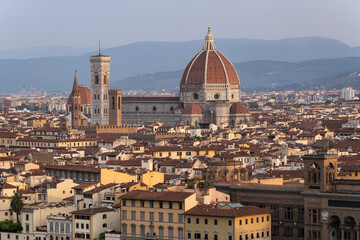 Fototapeta na wymiar Classic view of the center of Florence, Italy and the Duomo Cathedral