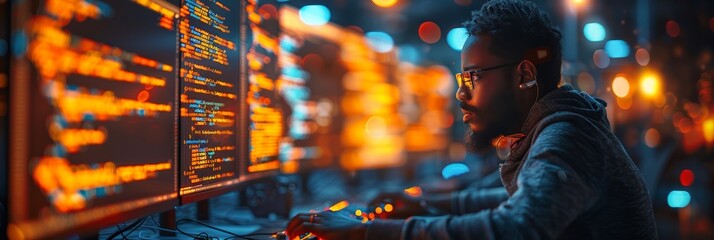 Proficient coder creating innovative software solutions with advanced coding techniques.