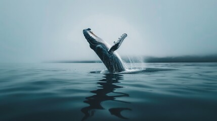 Fototapeta premium Humpback whale leap from the sea
