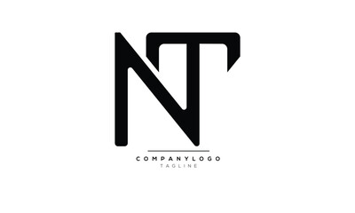 Alphabet letters Initials Monogram logo NT, NT INITIAL, NT letter